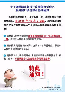 關(guān)于調(diào)整浦東新區(qū)住房服務(wù)租賃中心服務(wù)窗口及受理業(yè)務(wù)的通知